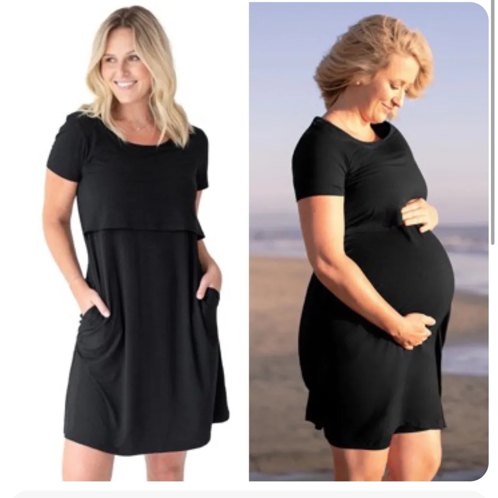 Kindred Bravely Black Maternity Mini Dress